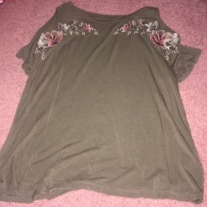 Off the shoulder t-shirt